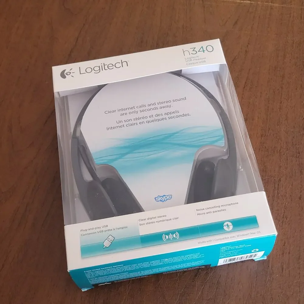 Logitech H340 USB Computer PC Headset w/ Noise Cancelling Microphone New Sealed